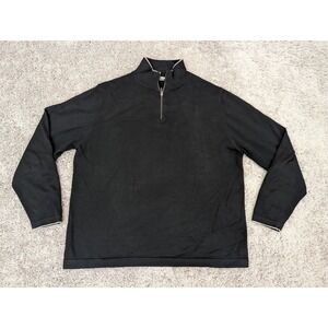 Brandini Le‎ Collezioni Pullover Sweater Mens Large Black Quarter Zip